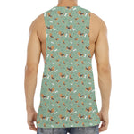 Cute Beagle Puppy Pattern Print Men's Muscle Tank Top