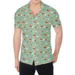 Cute Beagle Puppy Pattern Print Men's Shirt