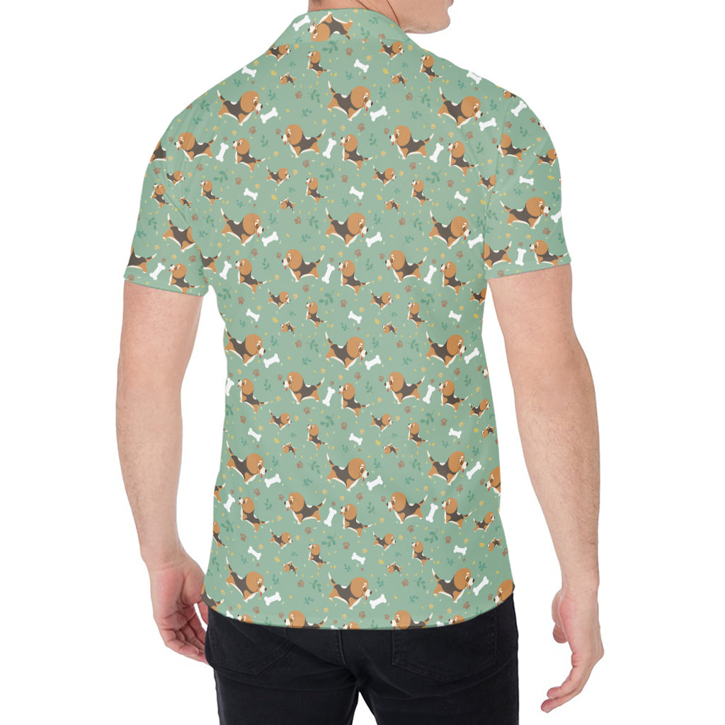 Cute Beagle Puppy Pattern Print Men's Shirt