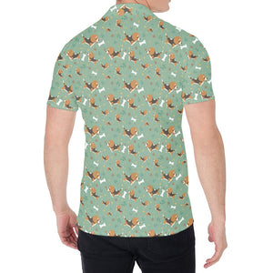 Cute Beagle Puppy Pattern Print Men's Shirt