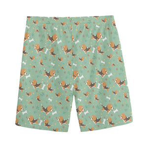 Cute Beagle Puppy Pattern Print Men's Sports Shorts