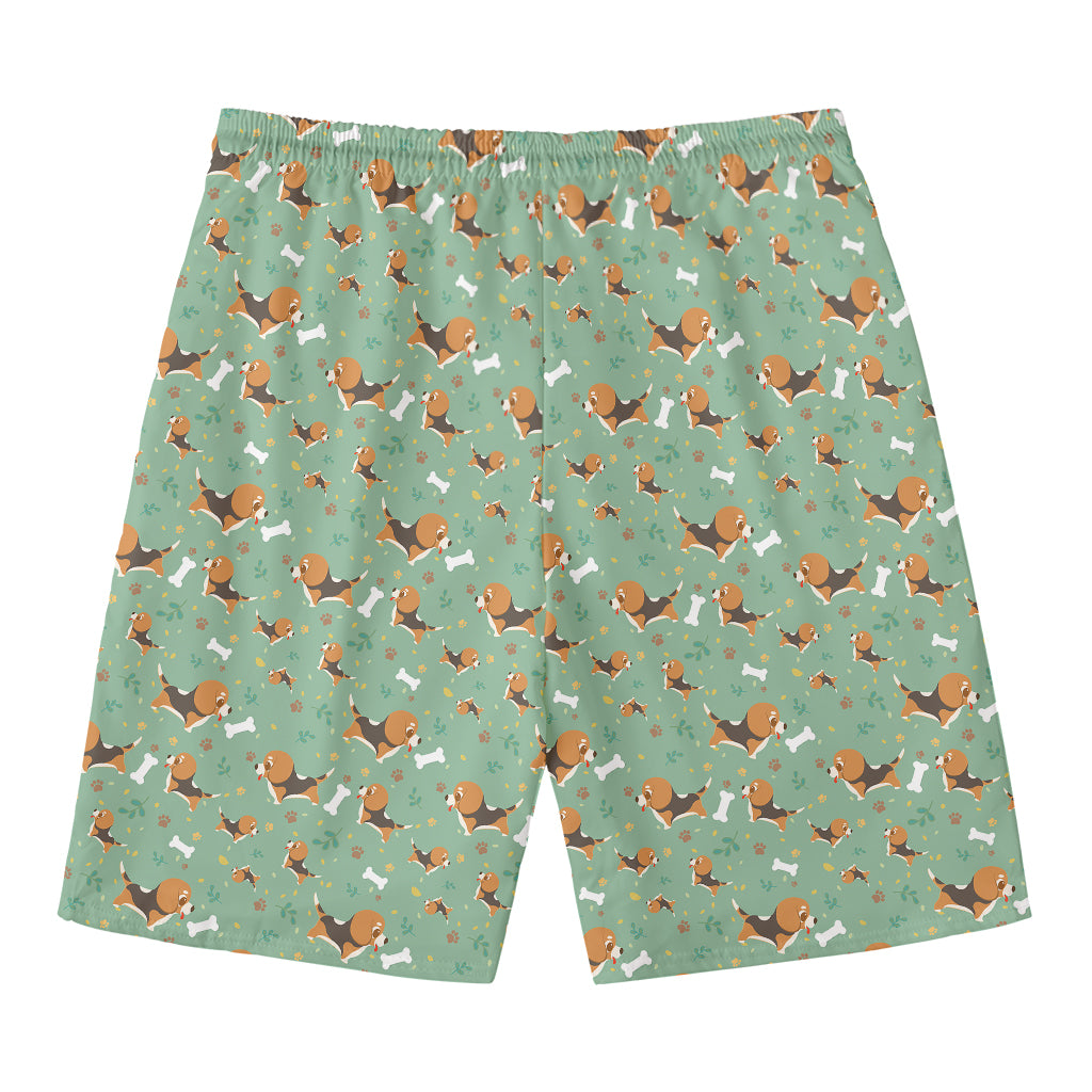 Cute Beagle Puppy Pattern Print Men's Swim Trunks