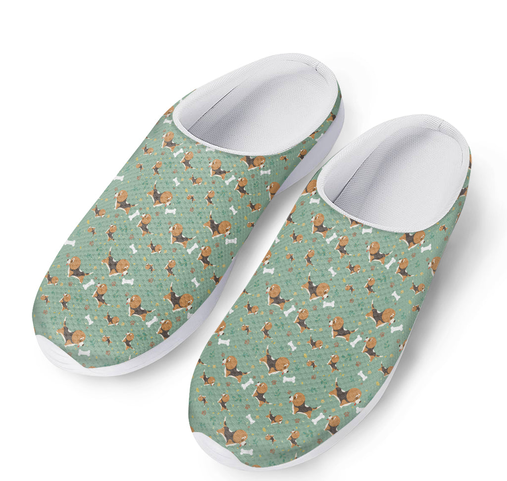 Cute Beagle Puppy Pattern Print Mesh Casual Shoes