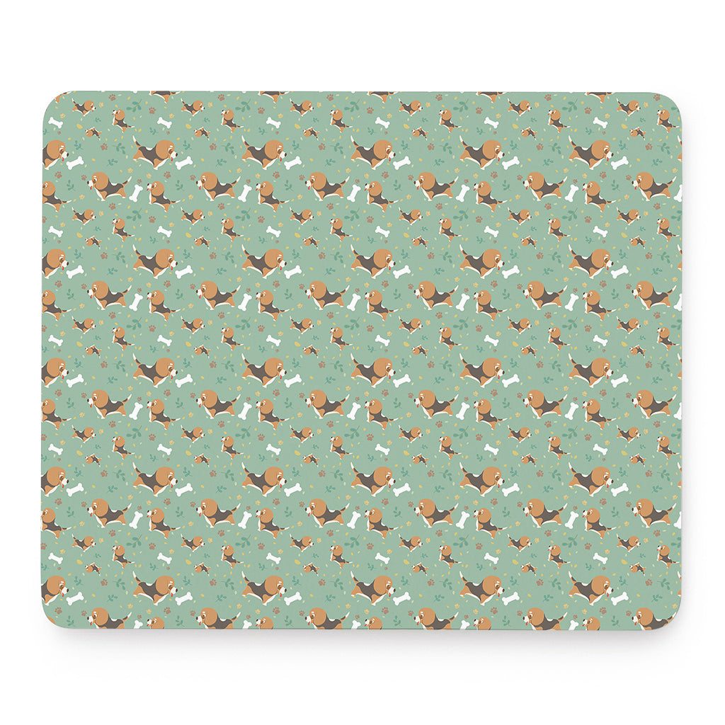 Cute Beagle Puppy Pattern Print Mouse Pad