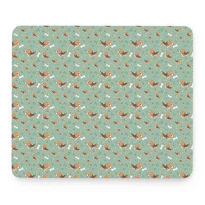Cute Beagle Puppy Pattern Print Mouse Pad