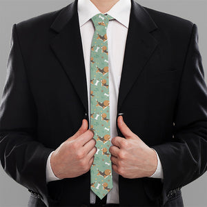 Cute Beagle Puppy Pattern Print Necktie