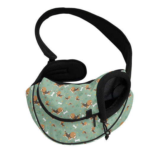 Cute Beagle Puppy Pattern Print Pet Sling Carrier