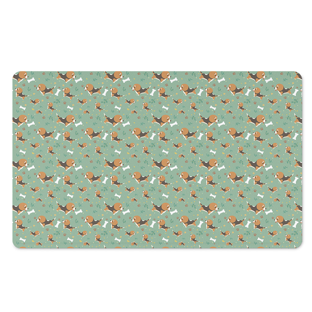 Cute Beagle Puppy Pattern Print Polyester Doormat