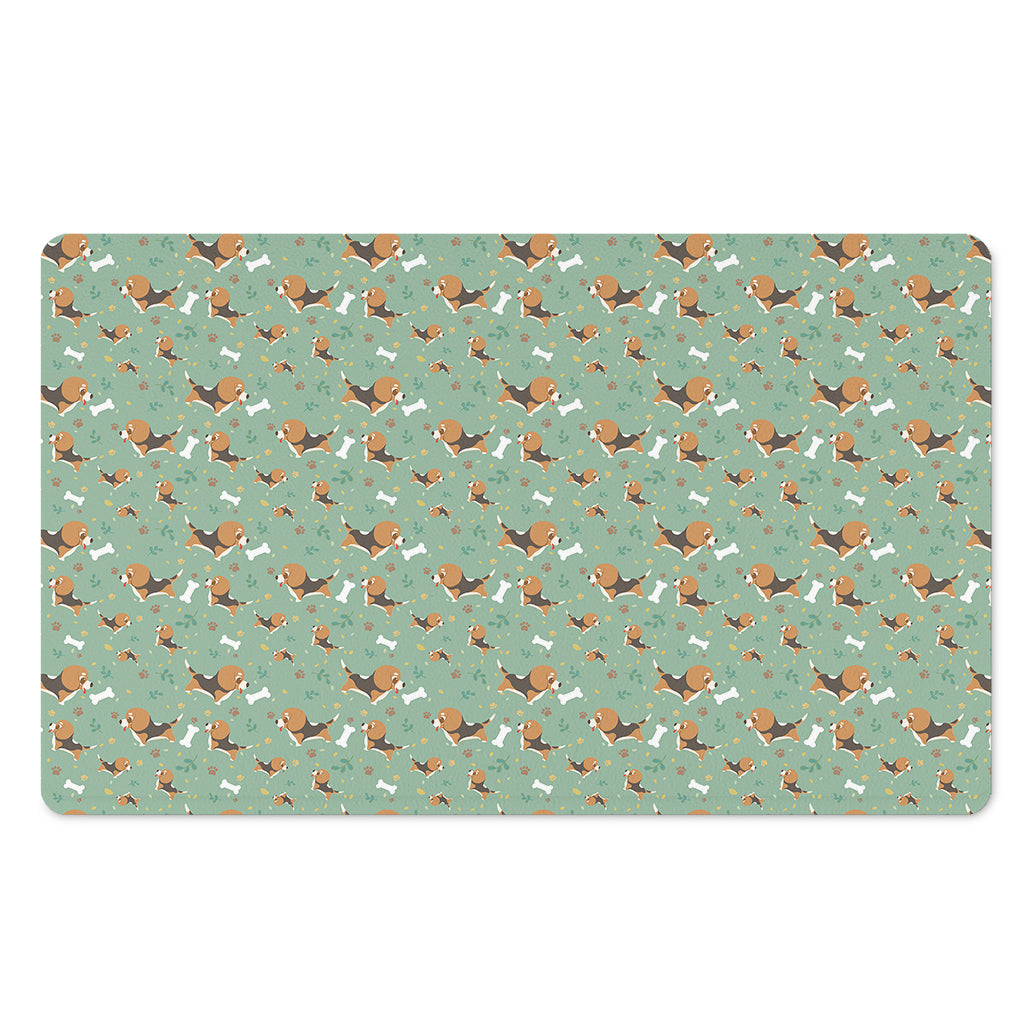 Cute Beagle Puppy Pattern Print Polyester Doormat