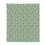 Cute Beagle Puppy Pattern Print Polyester Shower Curtain