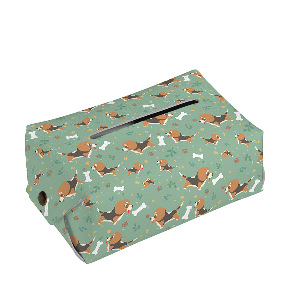 Cute Beagle Puppy Pattern Print Rectangle Tissue Box Cover