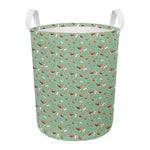 Cute Beagle Puppy Pattern Print Round Laundry Basket