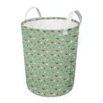Cute Beagle Puppy Pattern Print Round Laundry Basket