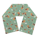 Cute Beagle Puppy Pattern Print Scarf