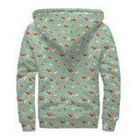 Cute Beagle Puppy Pattern Print Sherpa Lined Zip Up Hoodie