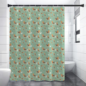 Cute Beagle Puppy Pattern Print Shower Curtain