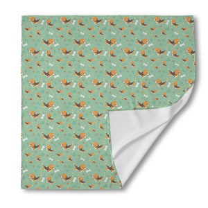 Cute Beagle Puppy Pattern Print Silk Bandana