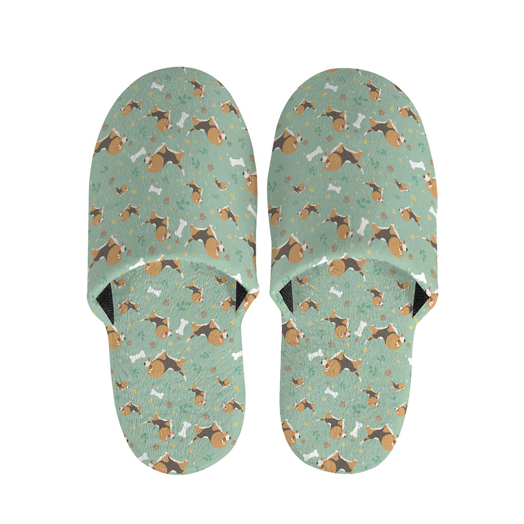 Cute Beagle Puppy Pattern Print Slippers