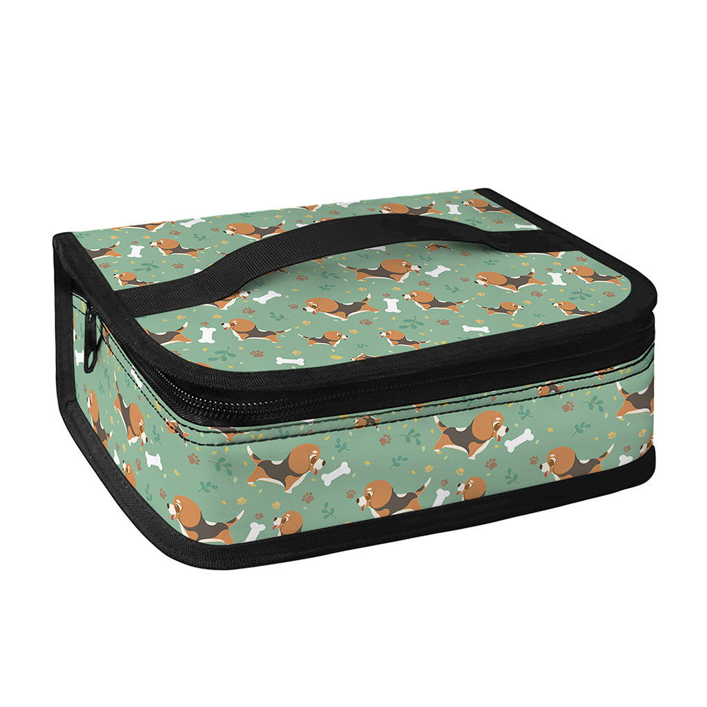 Cute Beagle Puppy Pattern Print Small Lunch Bag