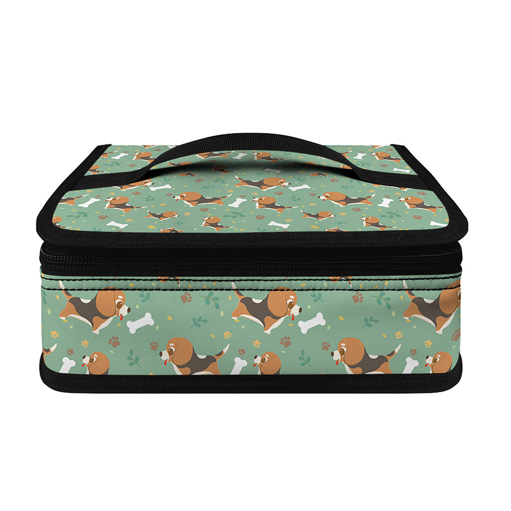Cute Beagle Puppy Pattern Print Small Lunch Bag