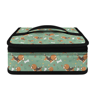 Cute Beagle Puppy Pattern Print Small Lunch Bag