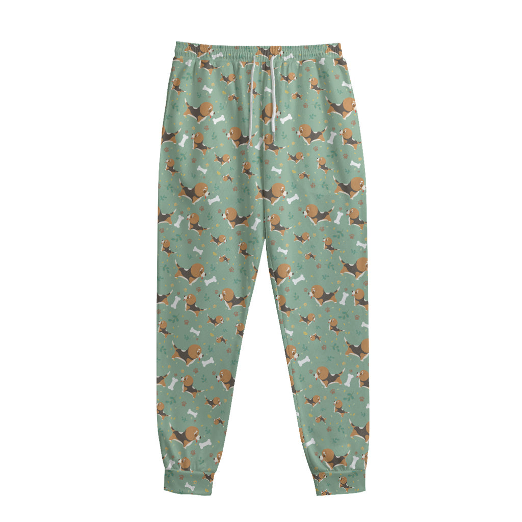 Cute Beagle Puppy Pattern Print Sweatpants