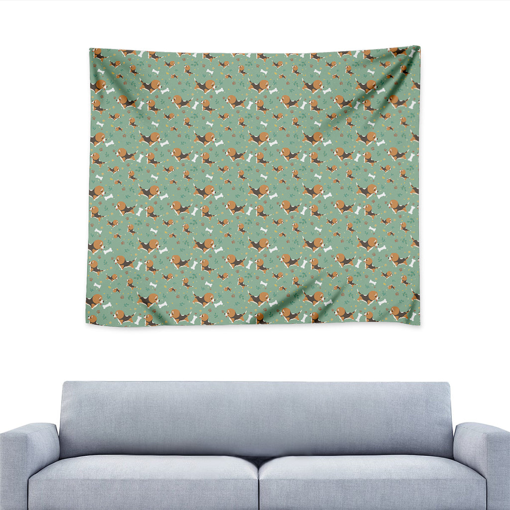 Cute Beagle Puppy Pattern Print Tapestry