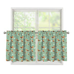 Cute Beagle Puppy Pattern Print Tier Curtains