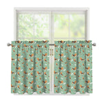 Cute Beagle Puppy Pattern Print Tier Curtains