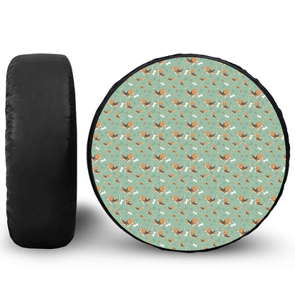 Cute Beagle Puppy Pattern Print Tire Cover