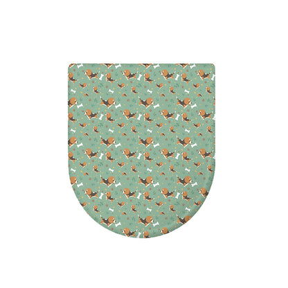 Cute Beagle Puppy Pattern Print Toilet Lid Cover