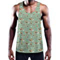 Cute Beagle Puppy Pattern Print Men's Workout Tank Top