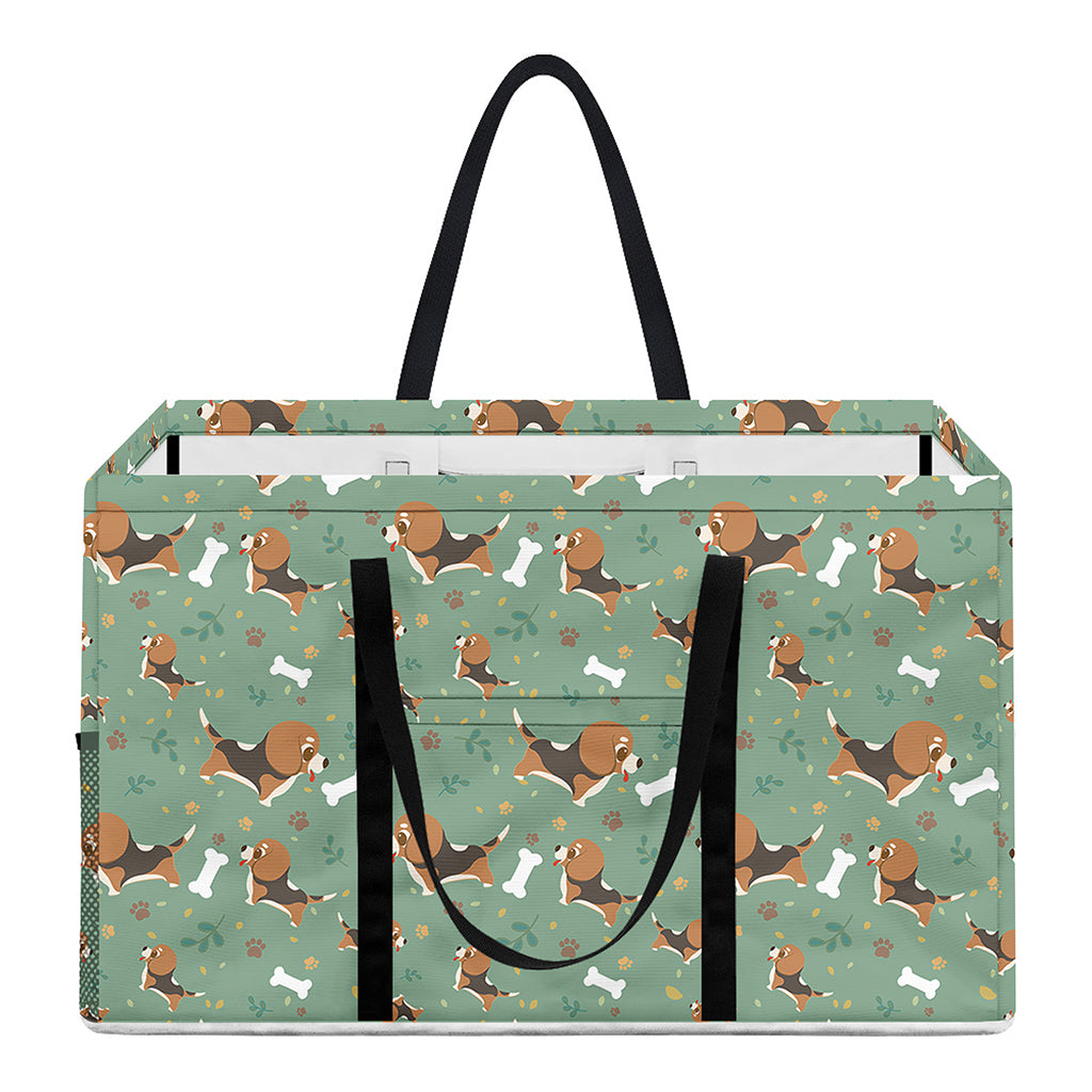 Cute Beagle Puppy Pattern Print Utility Tote Bag