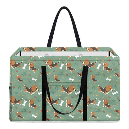 Cute Beagle Puppy Pattern Print Utility Tote Bag