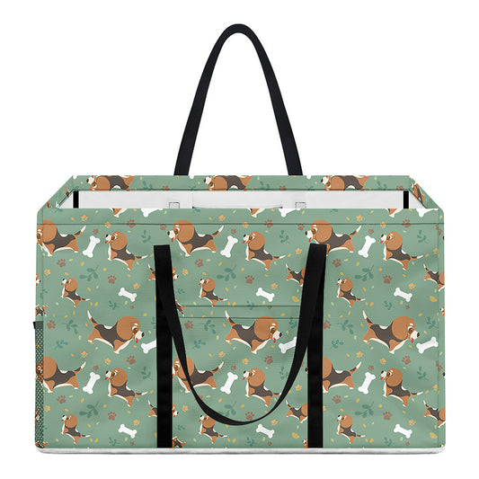 Cute Beagle Puppy Pattern Print Utility Tote Bag