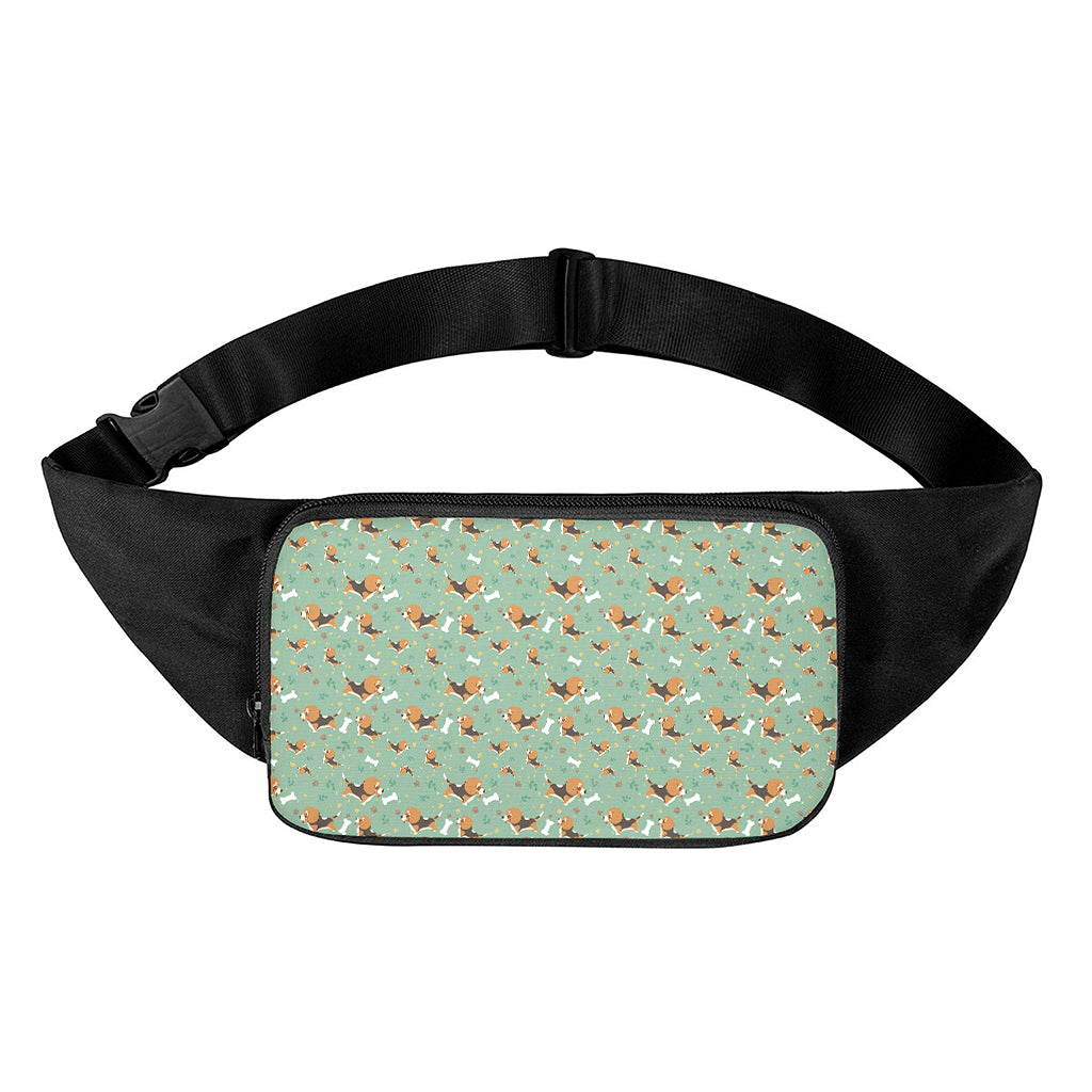 Cute Beagle Puppy Pattern Print Waist Bag