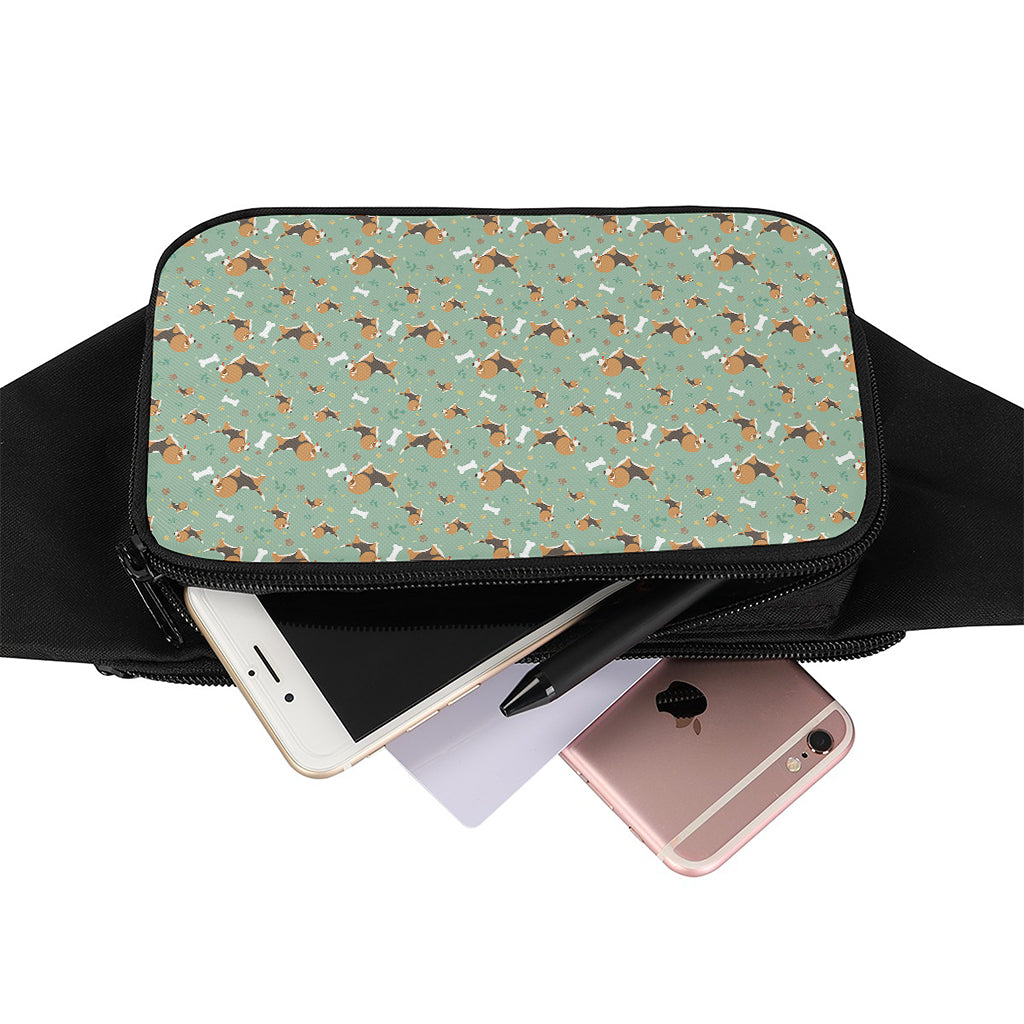 Cute Beagle Puppy Pattern Print Waist Bag