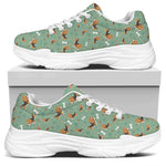 Cute Beagle Puppy Pattern Print White Chunky Shoes