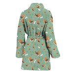 Cute Beagle Puppy Pattern Print Women's Bathrobe