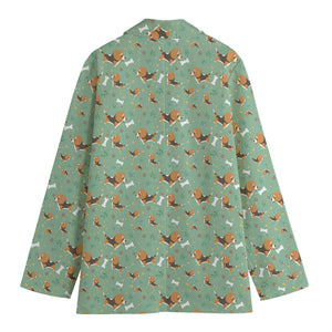 Cute Beagle Puppy Pattern Print Women's Blazer