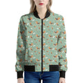 Cute Beagle Puppy Pattern Print Women's Bomber Jacket