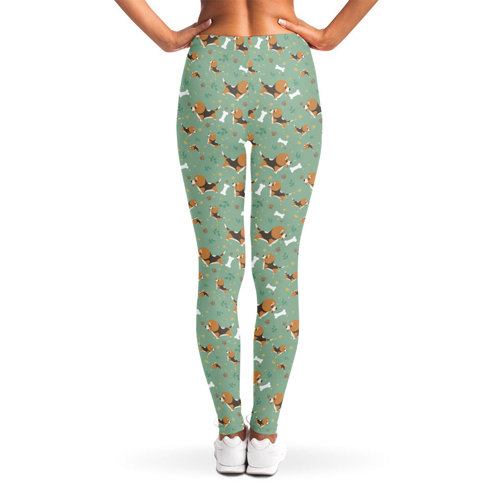 Cute Beagle Puppy Pattern Print Women's Leggings