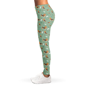 Cute Beagle Puppy Pattern Print Women's Leggings