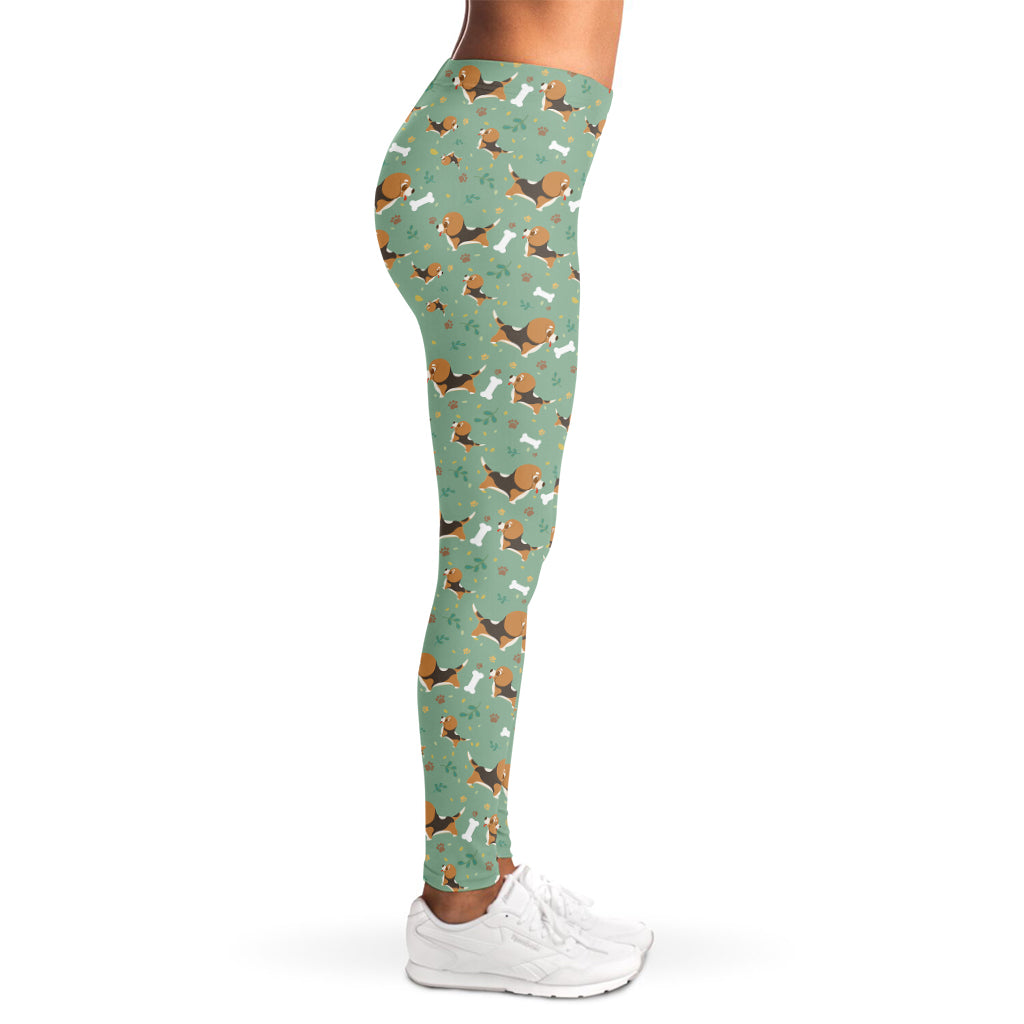 Cute Beagle Puppy Pattern Print Women's Leggings