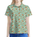 Cute Beagle Puppy Pattern Print Women's Polo Shirt