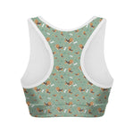 Cute Beagle Puppy Pattern Print Women's Sports Bra