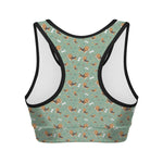 Cute Beagle Puppy Pattern Print Women's Sports Bra