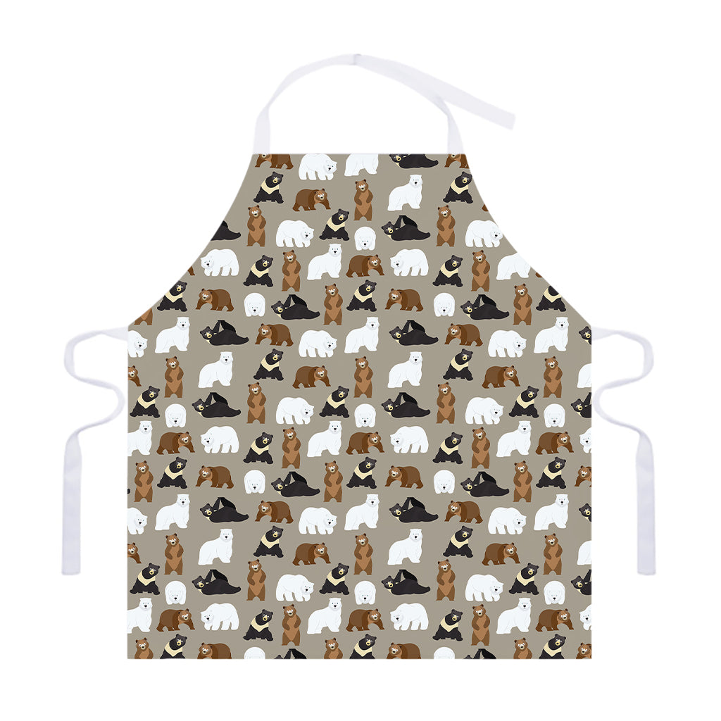 Cute Bear Pattern Print Adjustable Apron