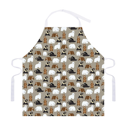 Cute Bear Pattern Print Adjustable Apron
