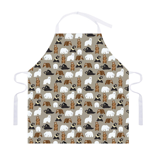 Cute Bear Pattern Print Adjustable Apron
